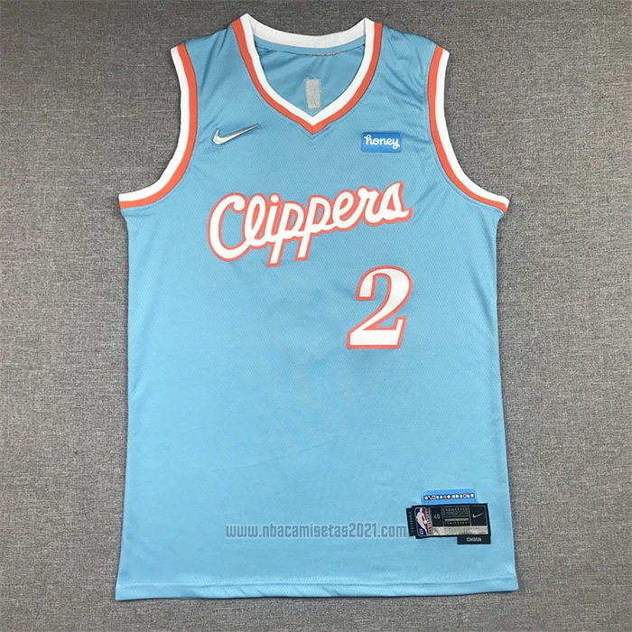 Camiseta Los Angeles Clippers Kawhi Leonard #2 Ciudad 2021-22 Azul